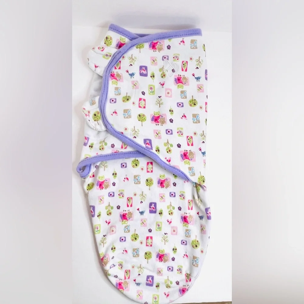 SwaddleMe Cotton Swaddle Wrap Sack Woodland Owl Print 0-3M Baby Sleep